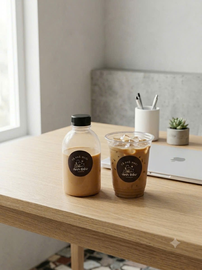 Cà Phê Muối Đóng Chai & Ly Anh Bếu